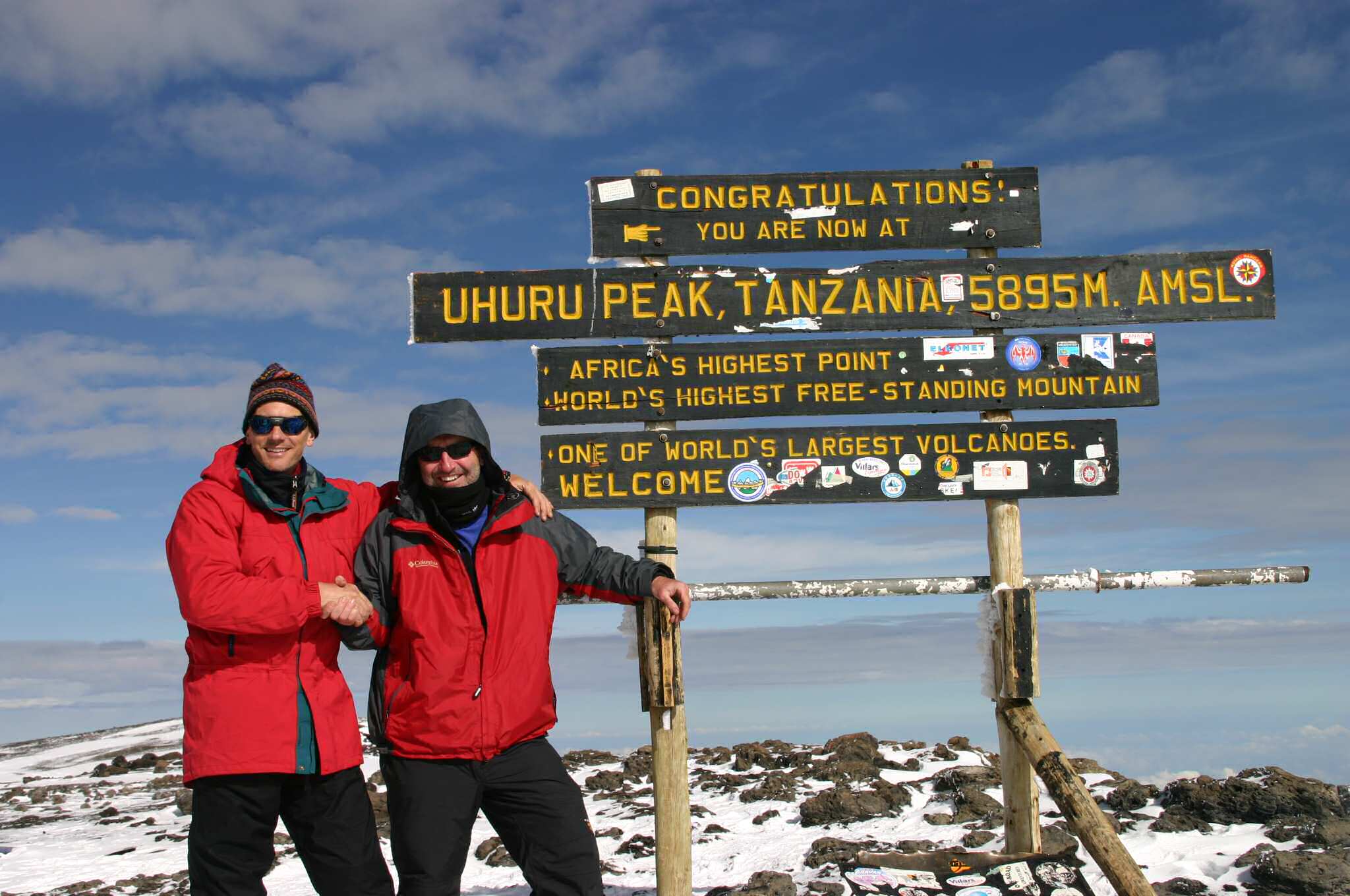 Me and Alan at the Summit of Kilimanjaro ... Uhuru Peak Feb 2004